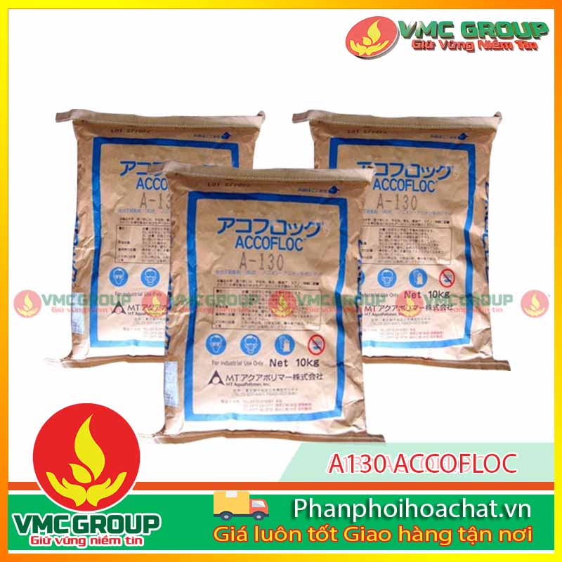 Accofloc có dạng bột màu trắng